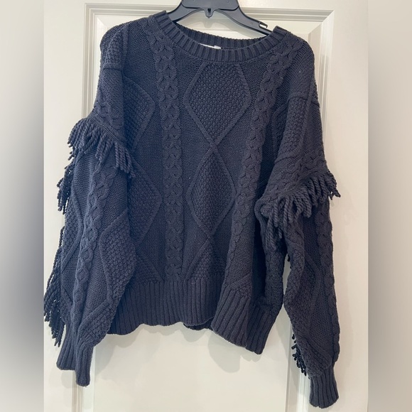 XL TIME AND TRU GORGEOUS BOHO BLACK KNIT LONT SLEEVE PULLOVER - Picture 8 of 8